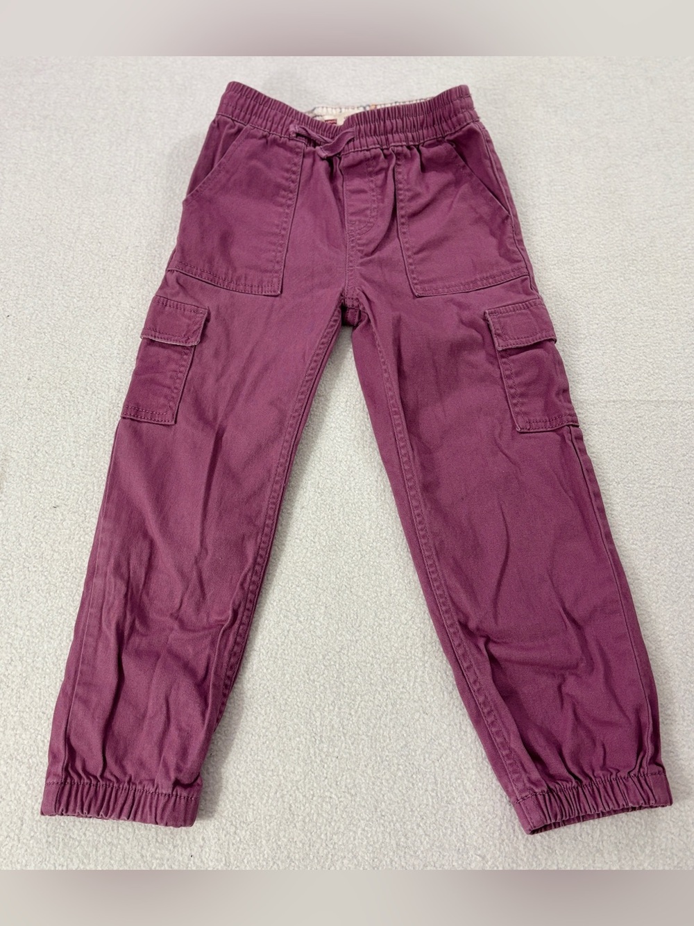 Levi’s Girls Utility Cargo Jogger Pants Purple Mauve Plum Size 6 Drawstring
